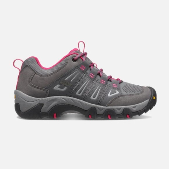 KEEN Hiking Shoes Women's Size 6.5 US Grey Pink OakRidge‎ Sneakers Leather Mesh - Picture 3 of 16